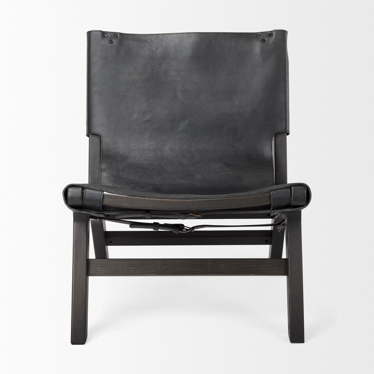 Elodie Black Leather Accent Chair