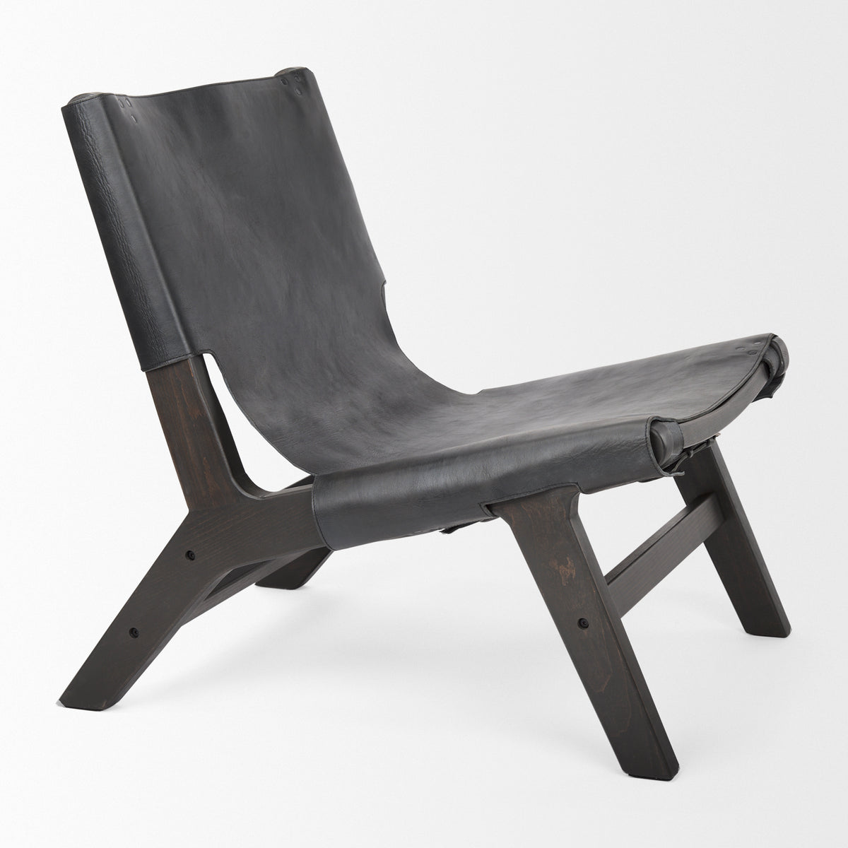 Elodie Black Leather Accent Chair