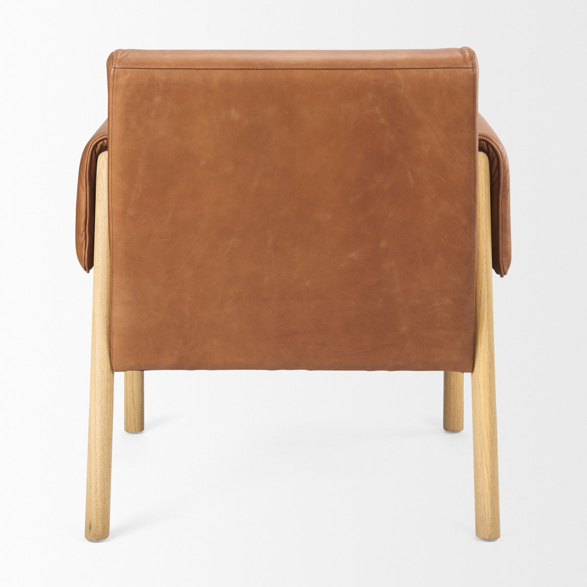 Ashton Brown Genuine Leather Accent Chair