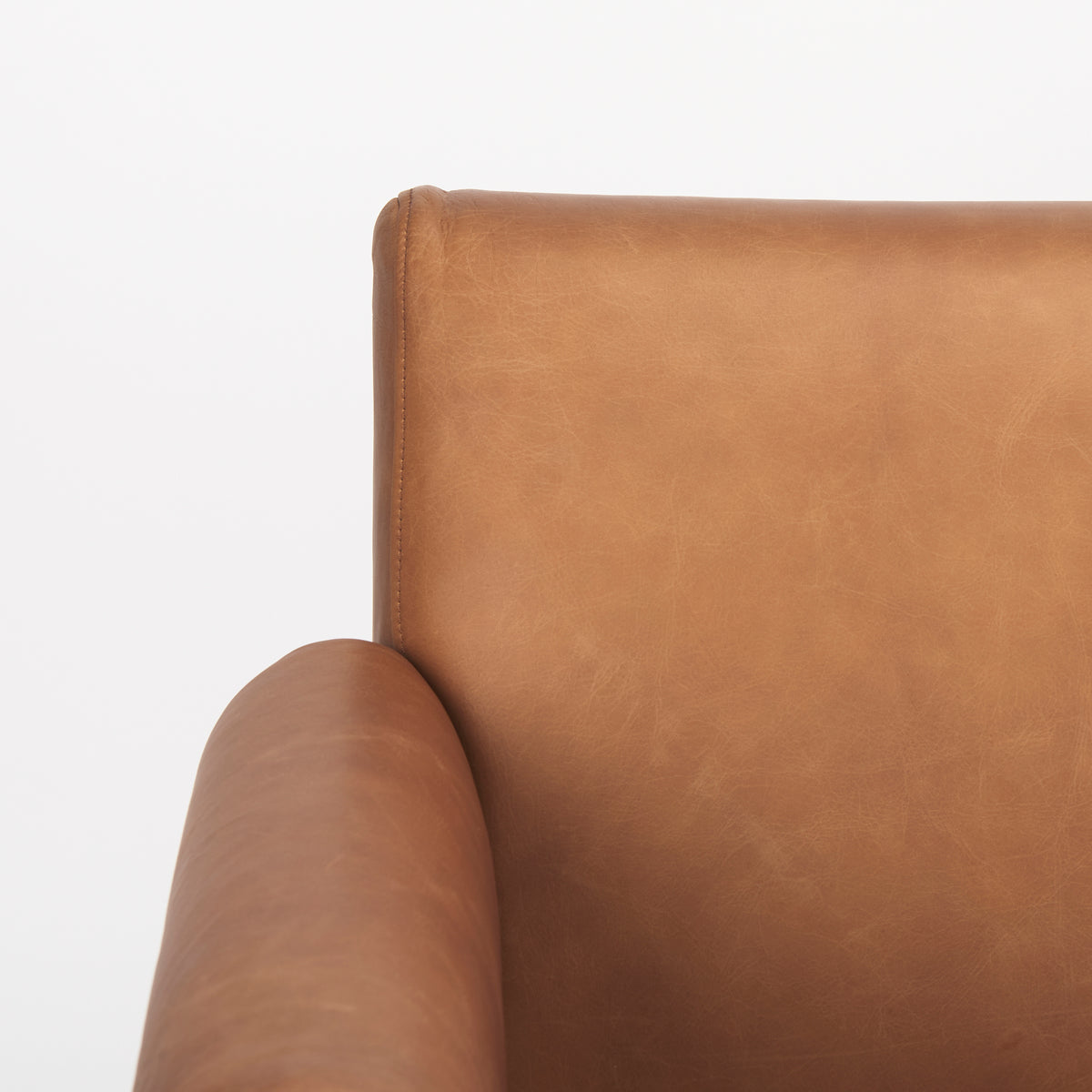Ashton Brown Genuine Leather Accent Chair