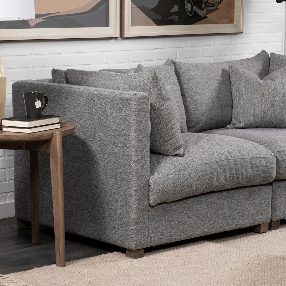 Valence Castlerock Gray Upholstered Corner Chair