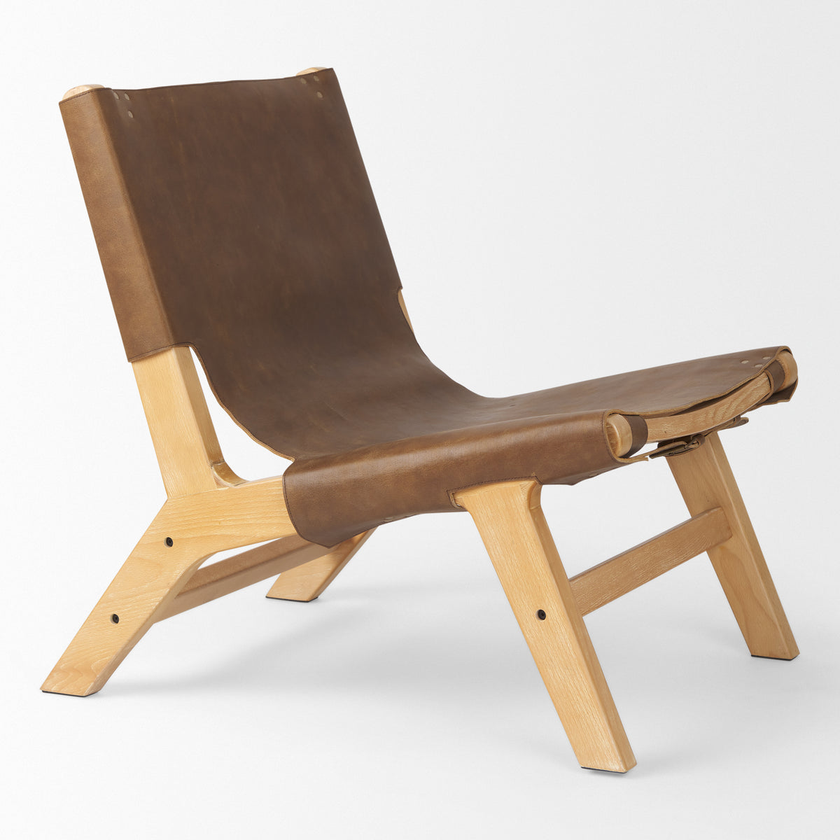 Elodie Brown Leather Accent Chair