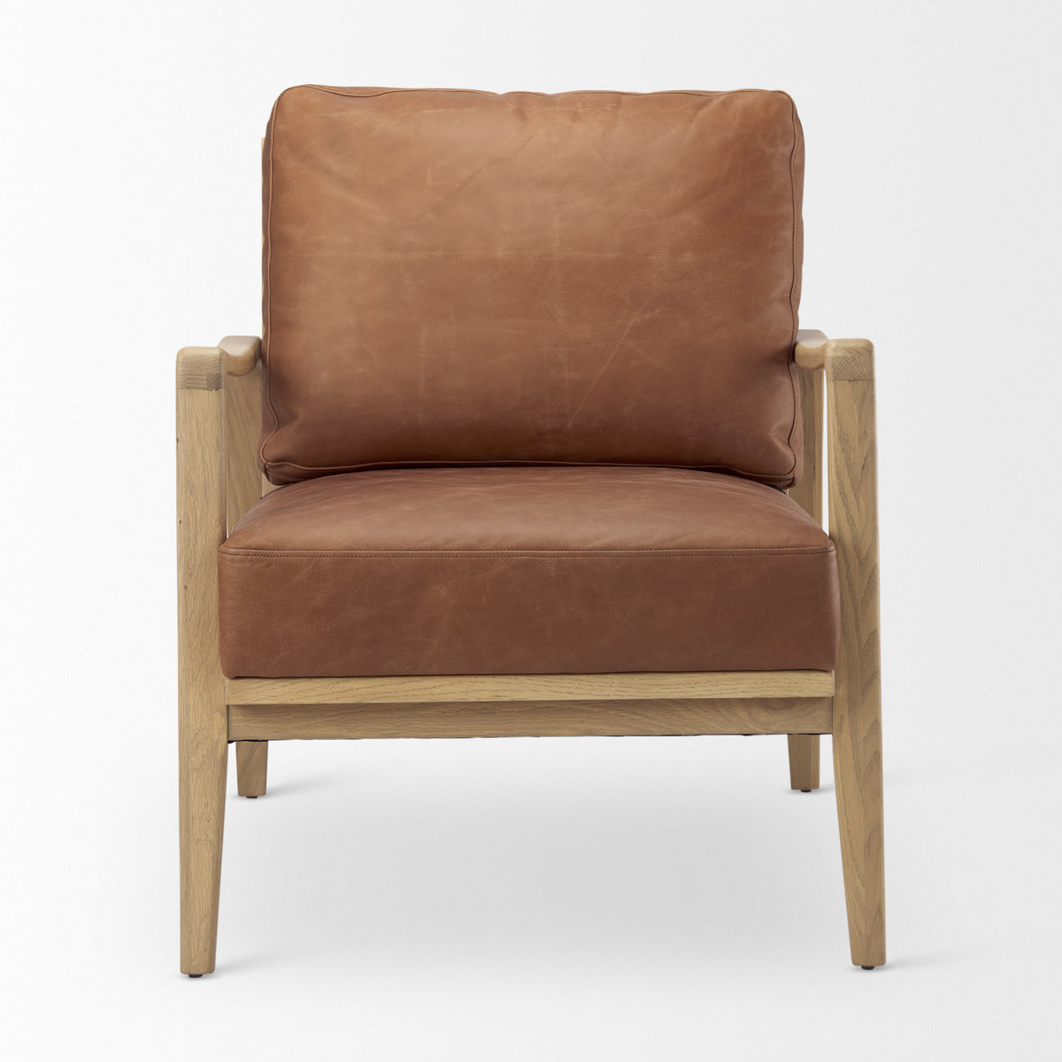 Raeleigh Cognac Leather Accent Chair