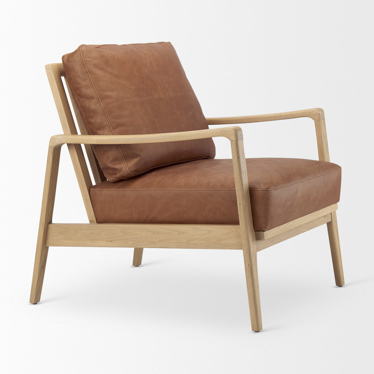 Raeleigh Cognac Leather Accent Chair