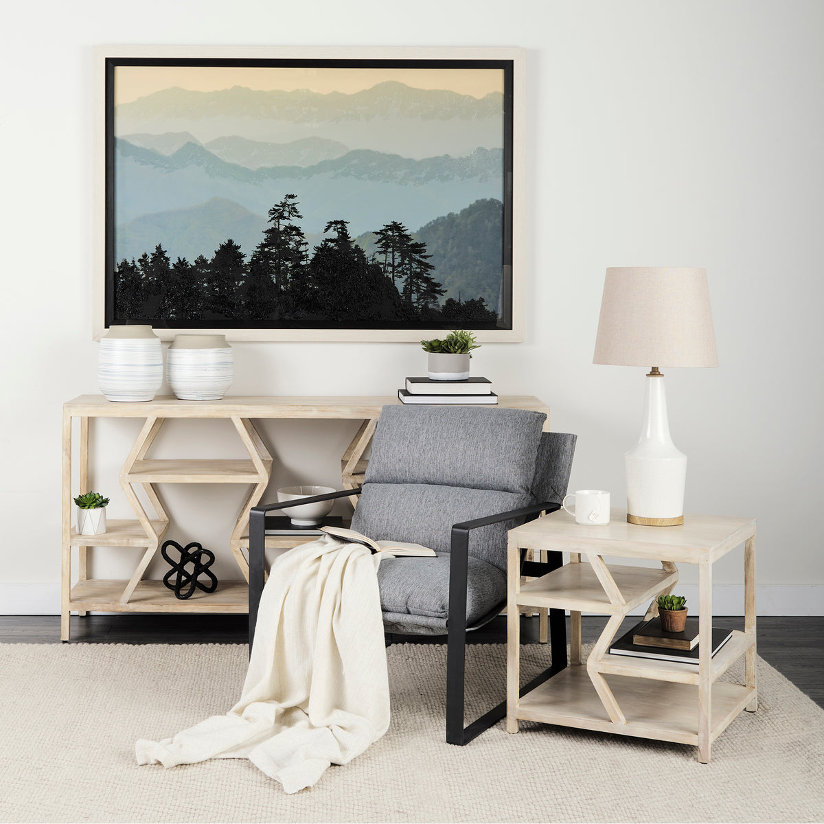 Guilia Castlerock Gray Sling Accent Chair