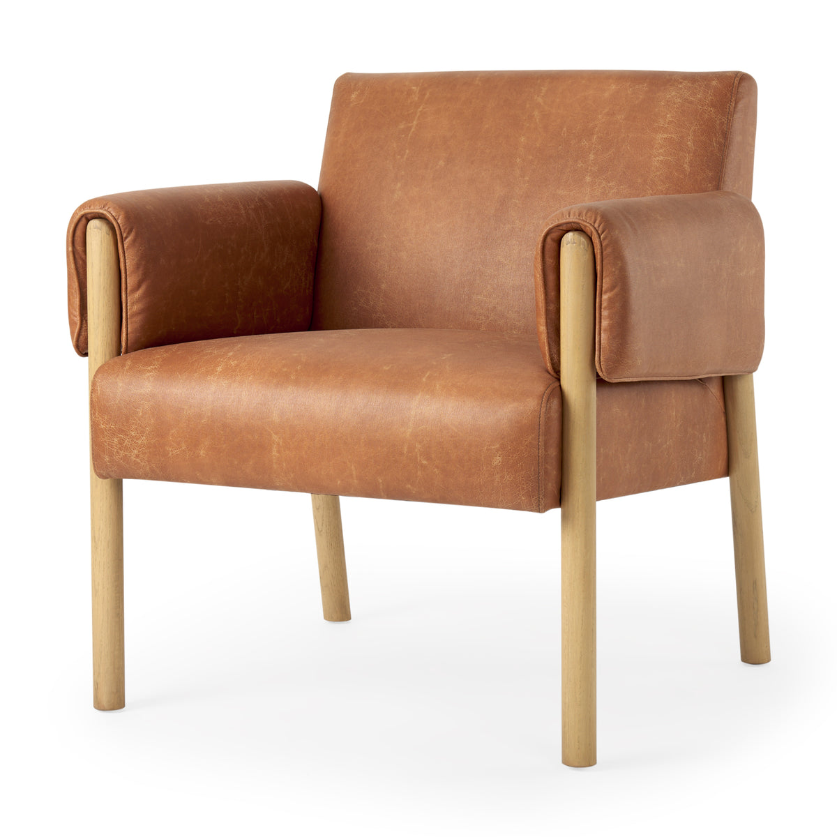 Ashton Brown Vegan Leather Accent Chair