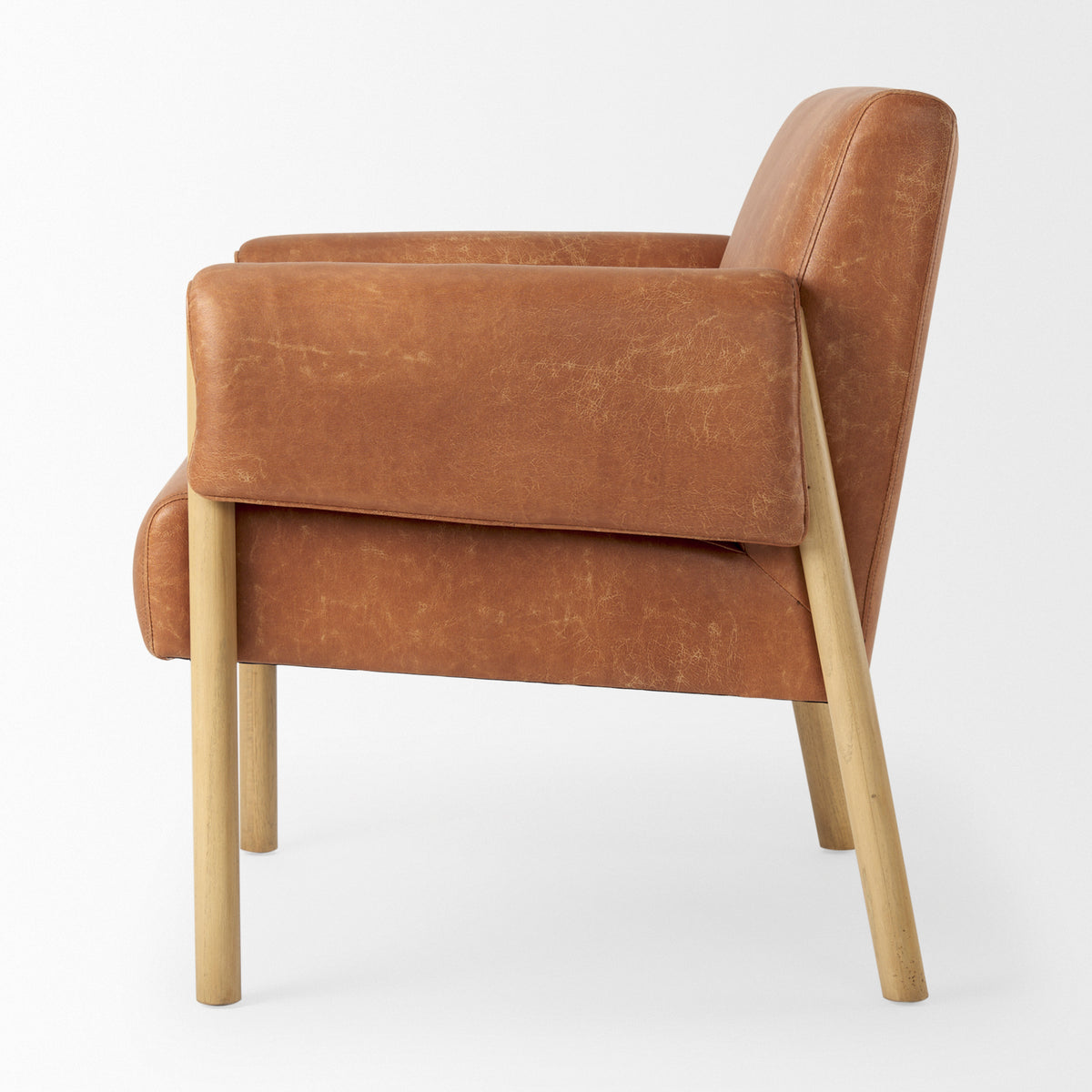 Ashton Brown Vegan Leather Accent Chair
