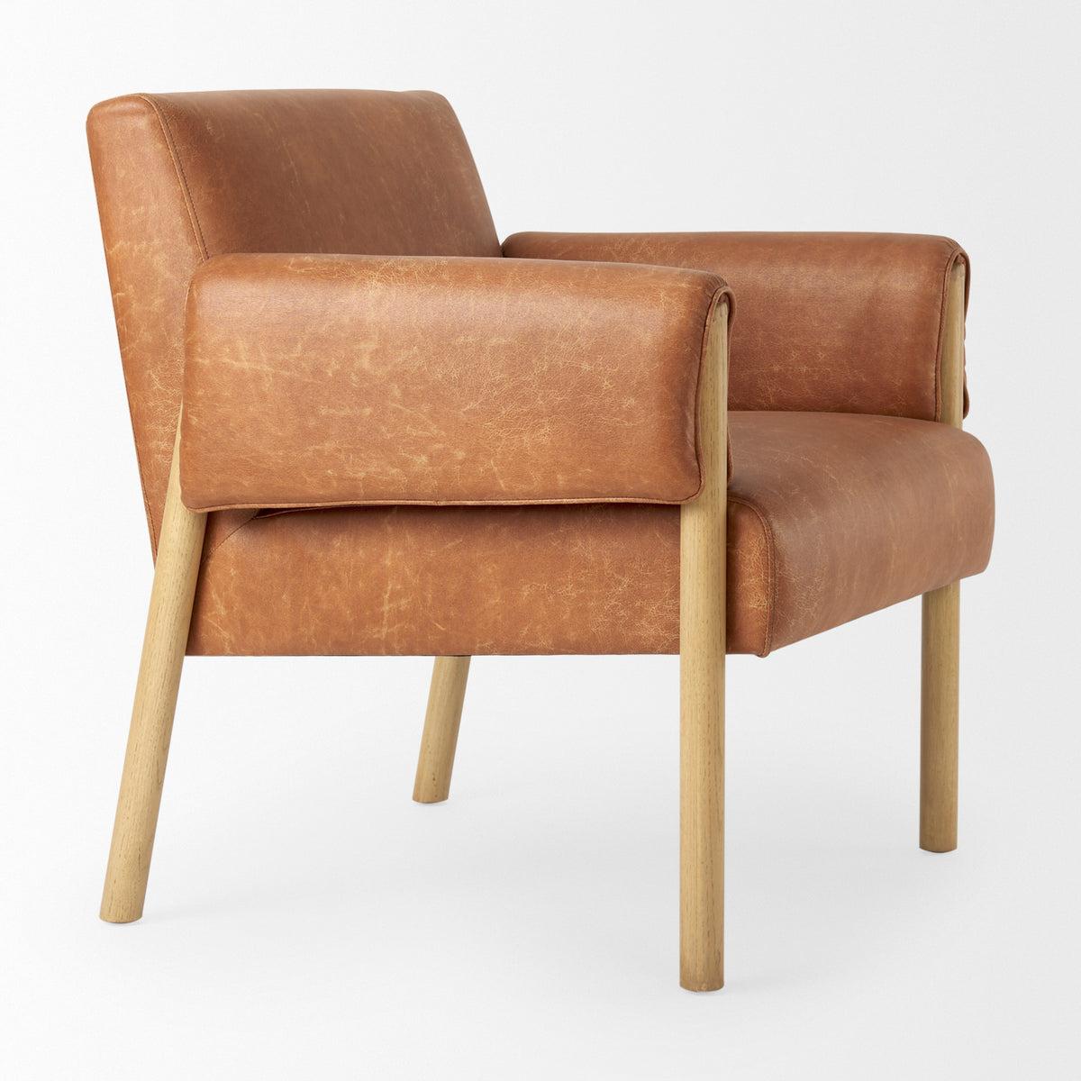 Ashton Brown Vegan Leather Accent Chair