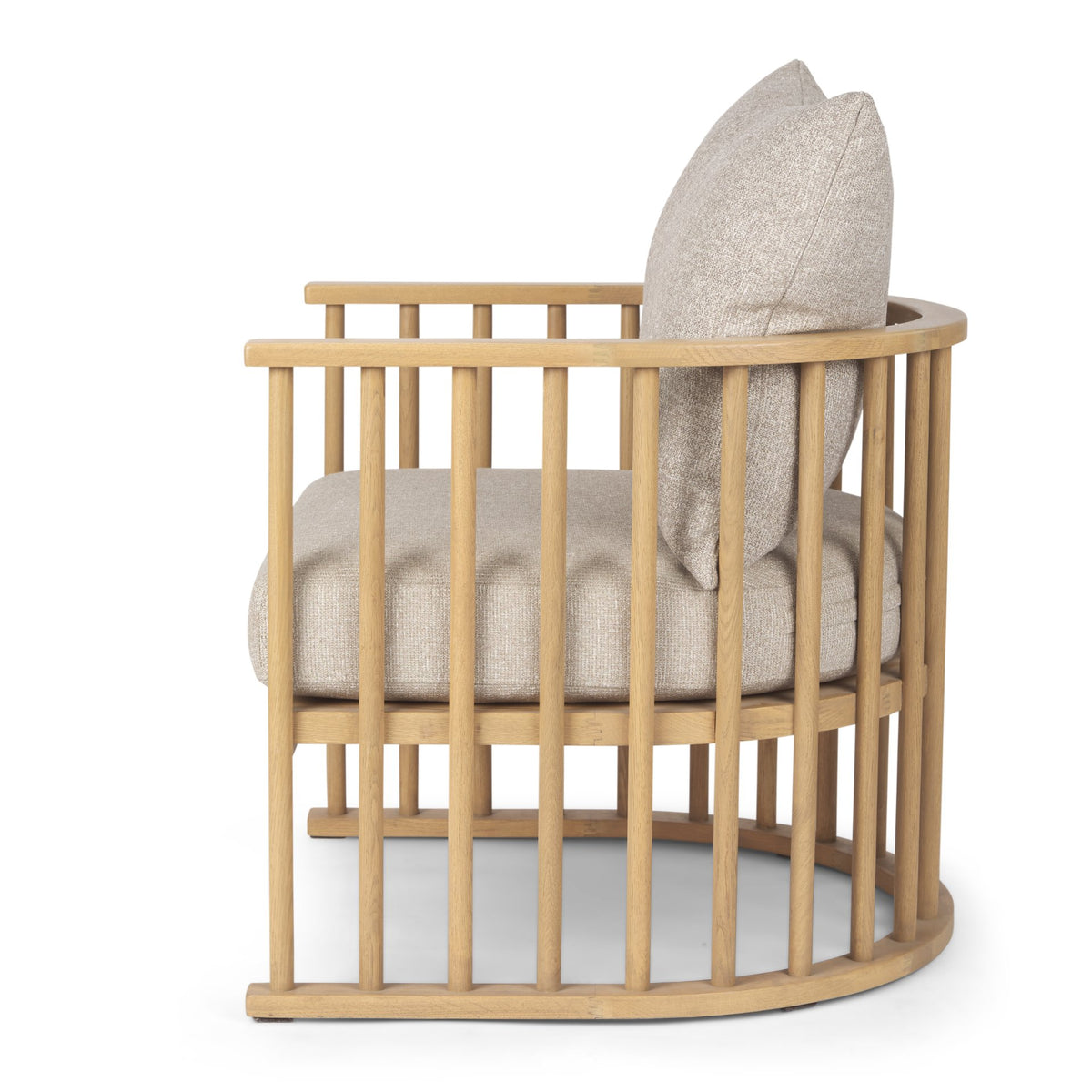 Kopari Beige Tweed Accent Chair