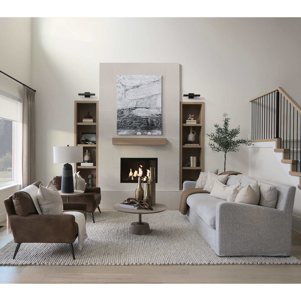 Denly Frost Gray Slipcover 3-Seater Sofa