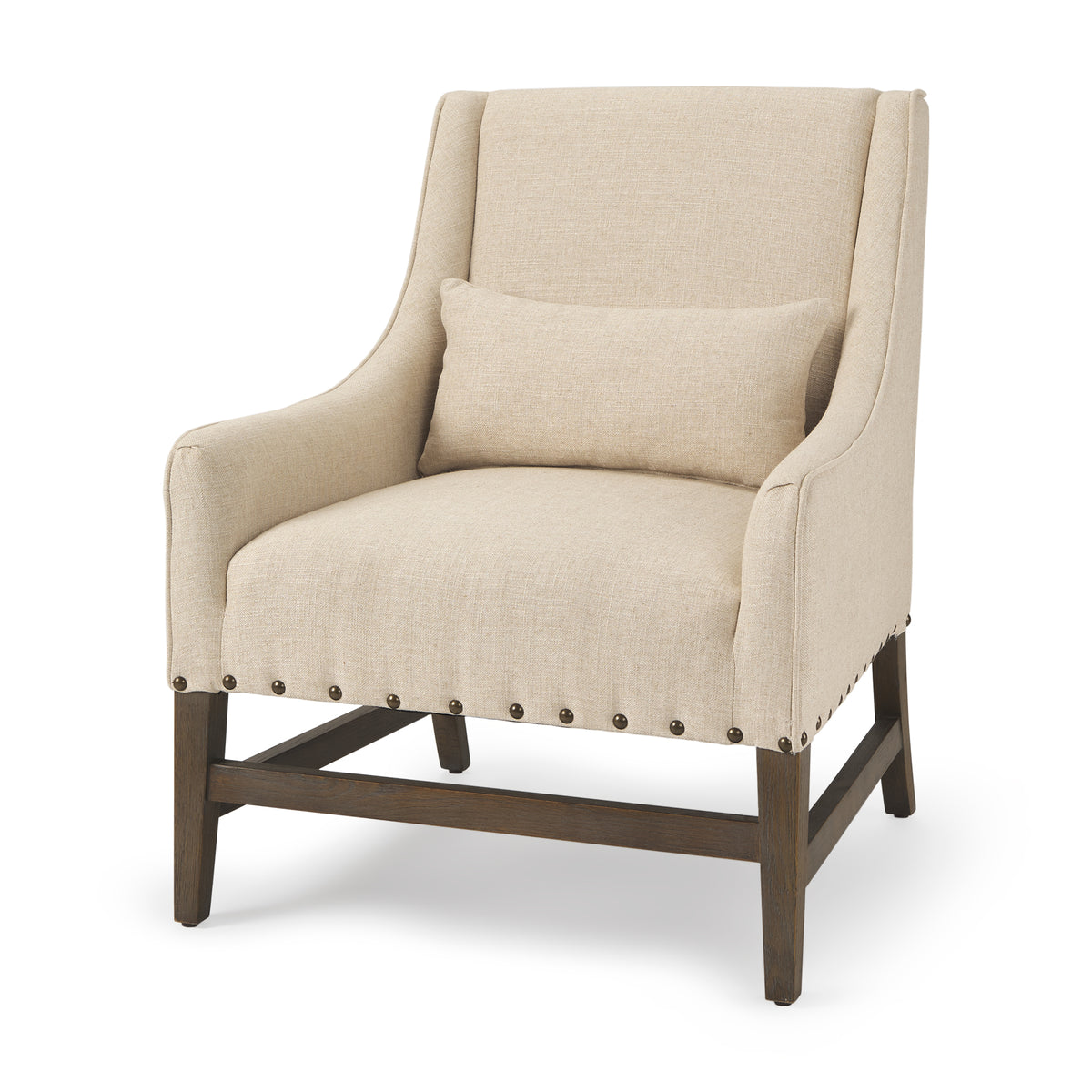 Kensington Cream Linen High Back Accent Chair