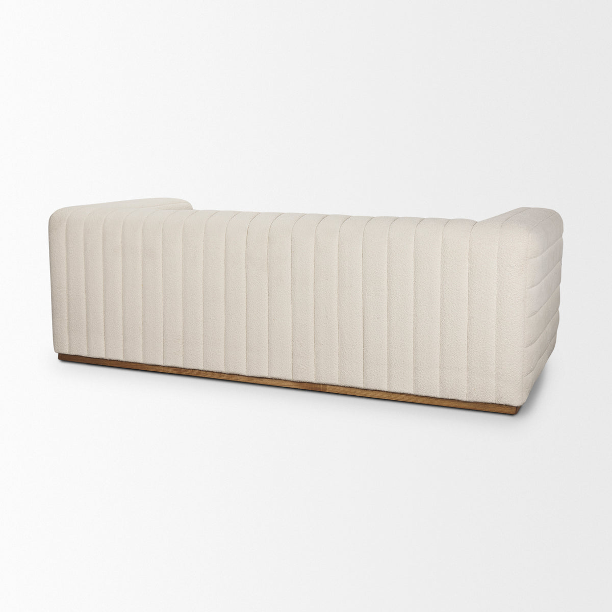 Ricciardo Cream Boucle Channel-Tufted 3-Seater Sofa
