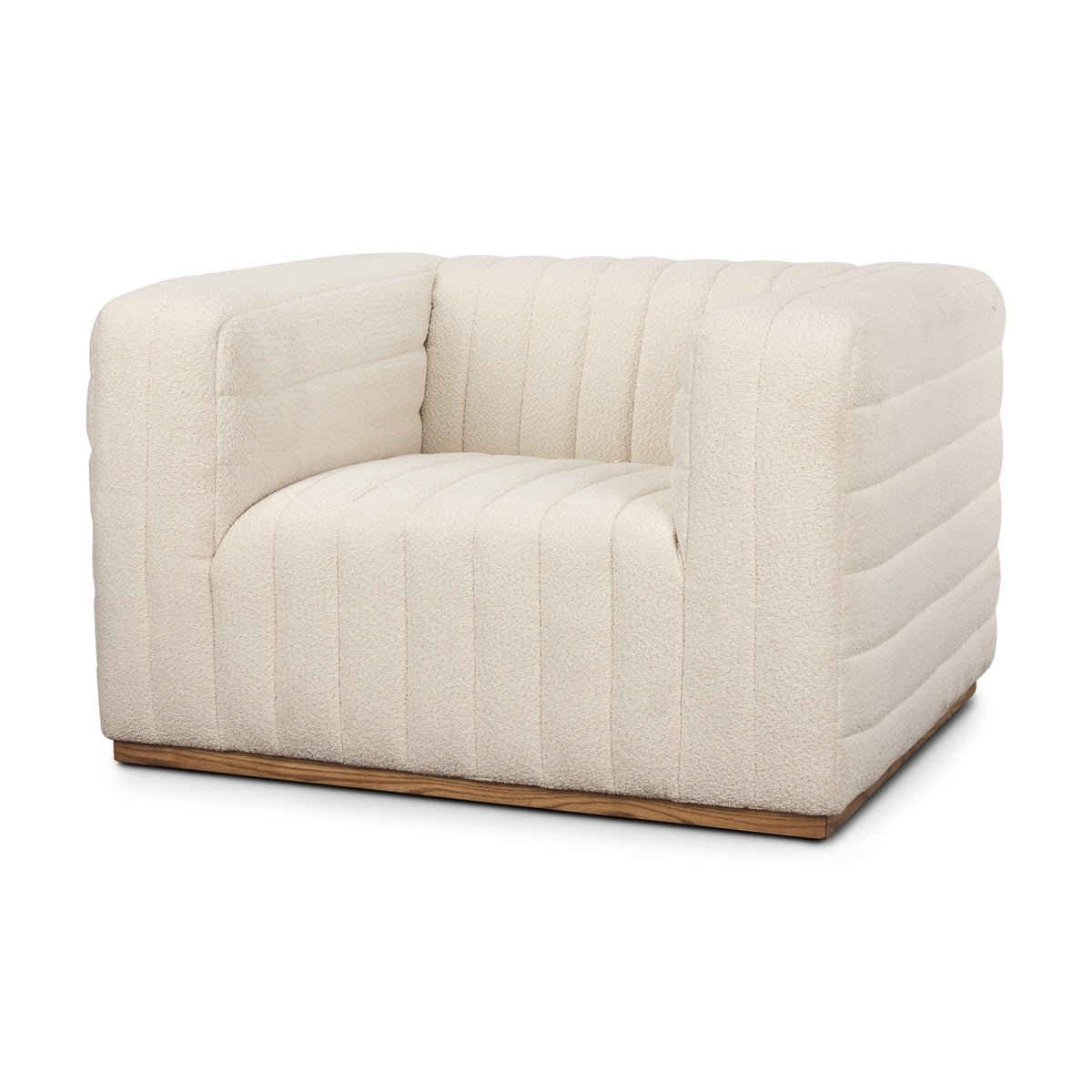 Ricciardo Cream Boucle Channel-Tufted Arm Chair