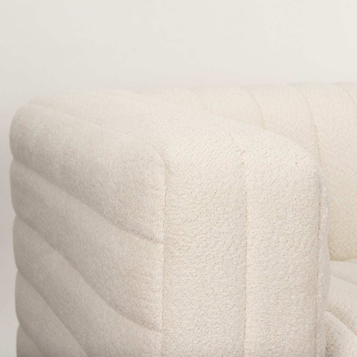 Ricciardo Cream Boucle Channel-Tufted Arm Chair