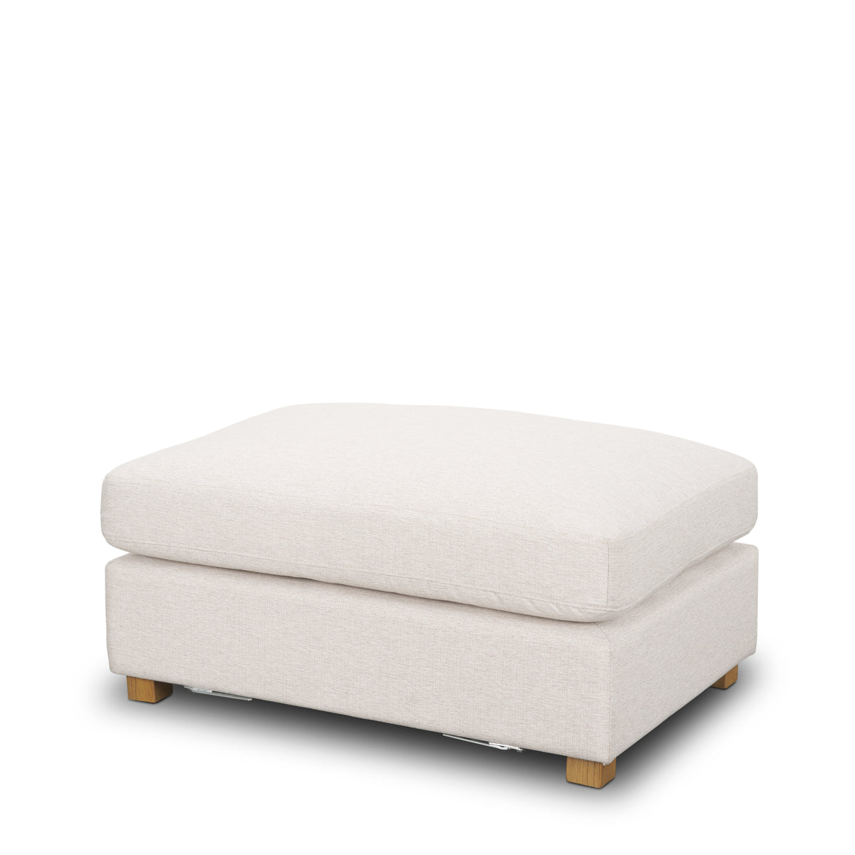 Halston Oatmeal Performance Fabric Small Modular Ottoman