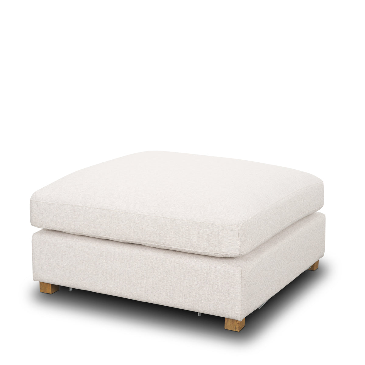Halston Oatmeal Performance Fabric Large Modular Ottoman