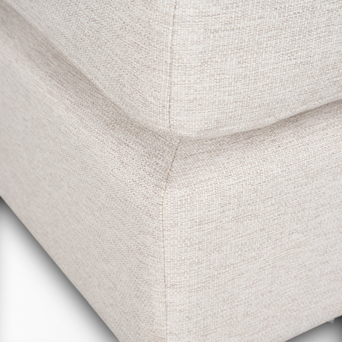 Halston Oatmeal Performance Fabric Small Modular Ottoman