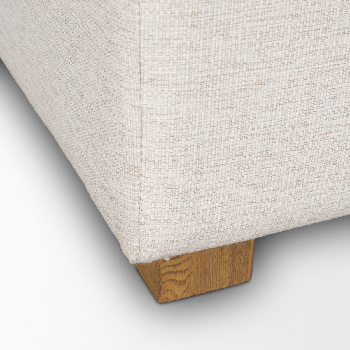 Halston Oatmeal Performance Fabric Large Modular Ottoman