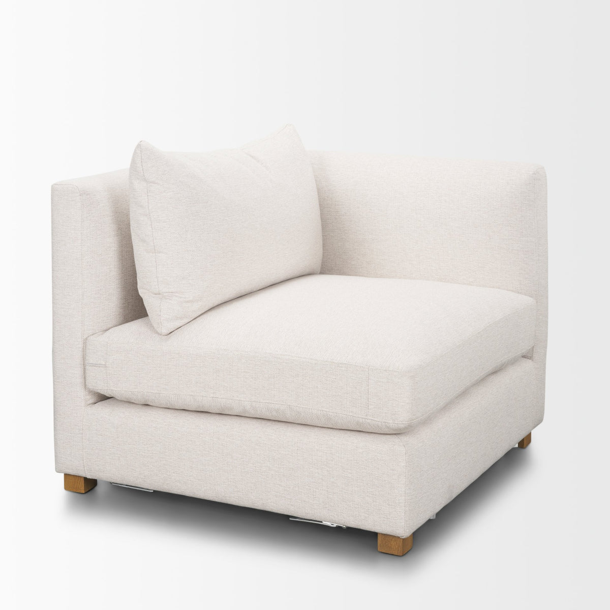 Halston Oatmeal Performance Fabric Right Arm Modular Sectional Piece