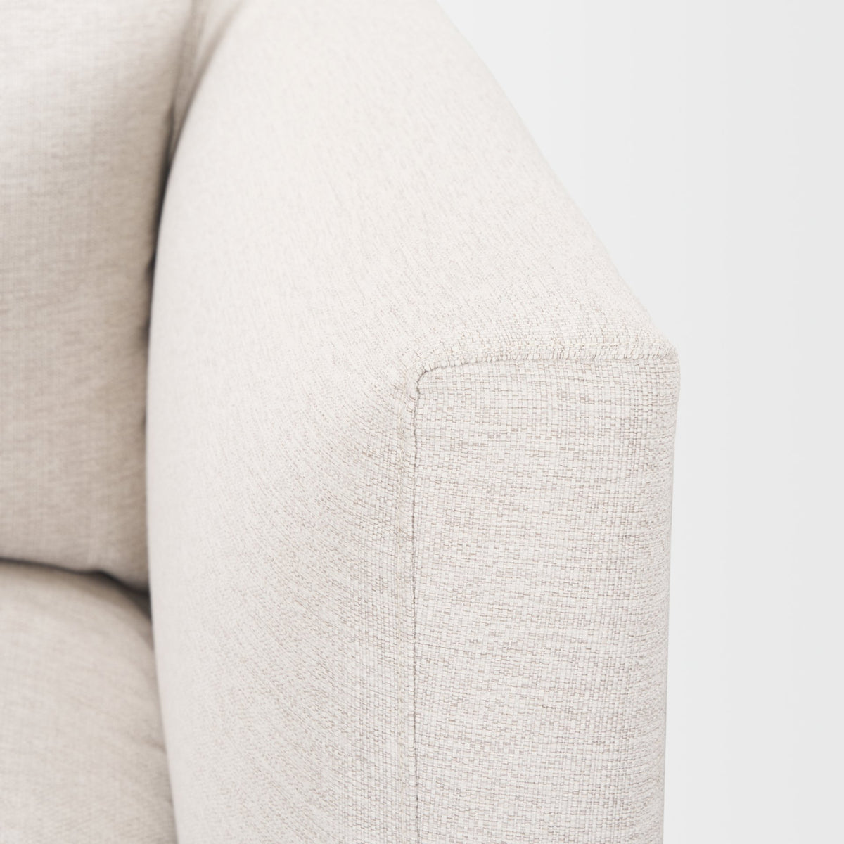 Halston Oatmeal Performance Fabric Right Arm Modular Sectional Piece