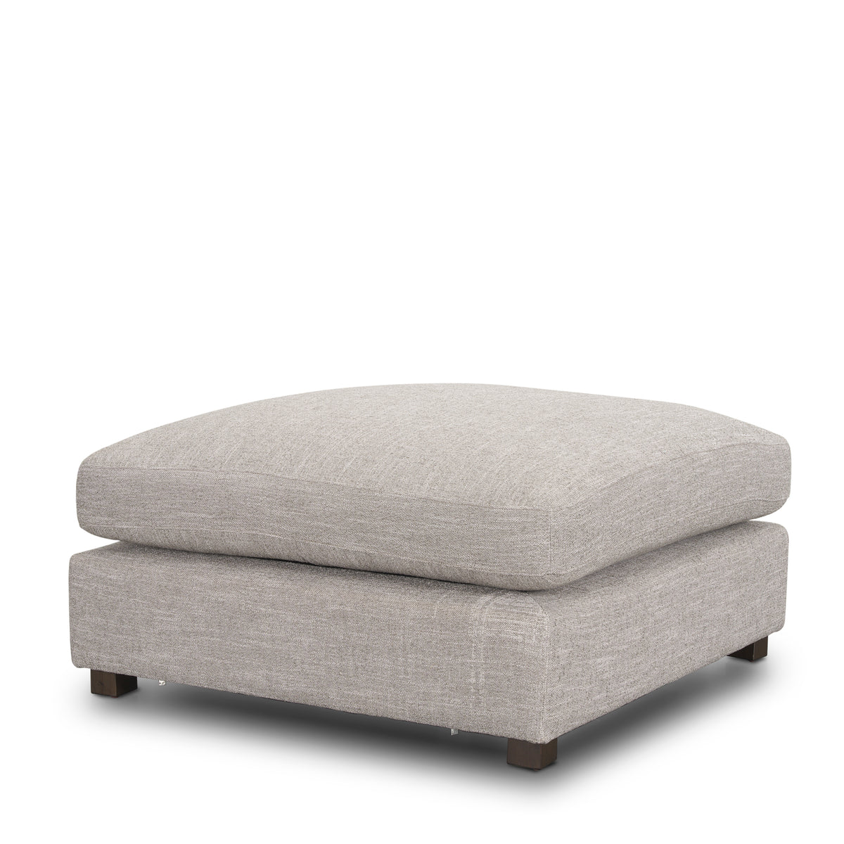 Halston Light Gray Performance Fabric Large Modular Ottoman