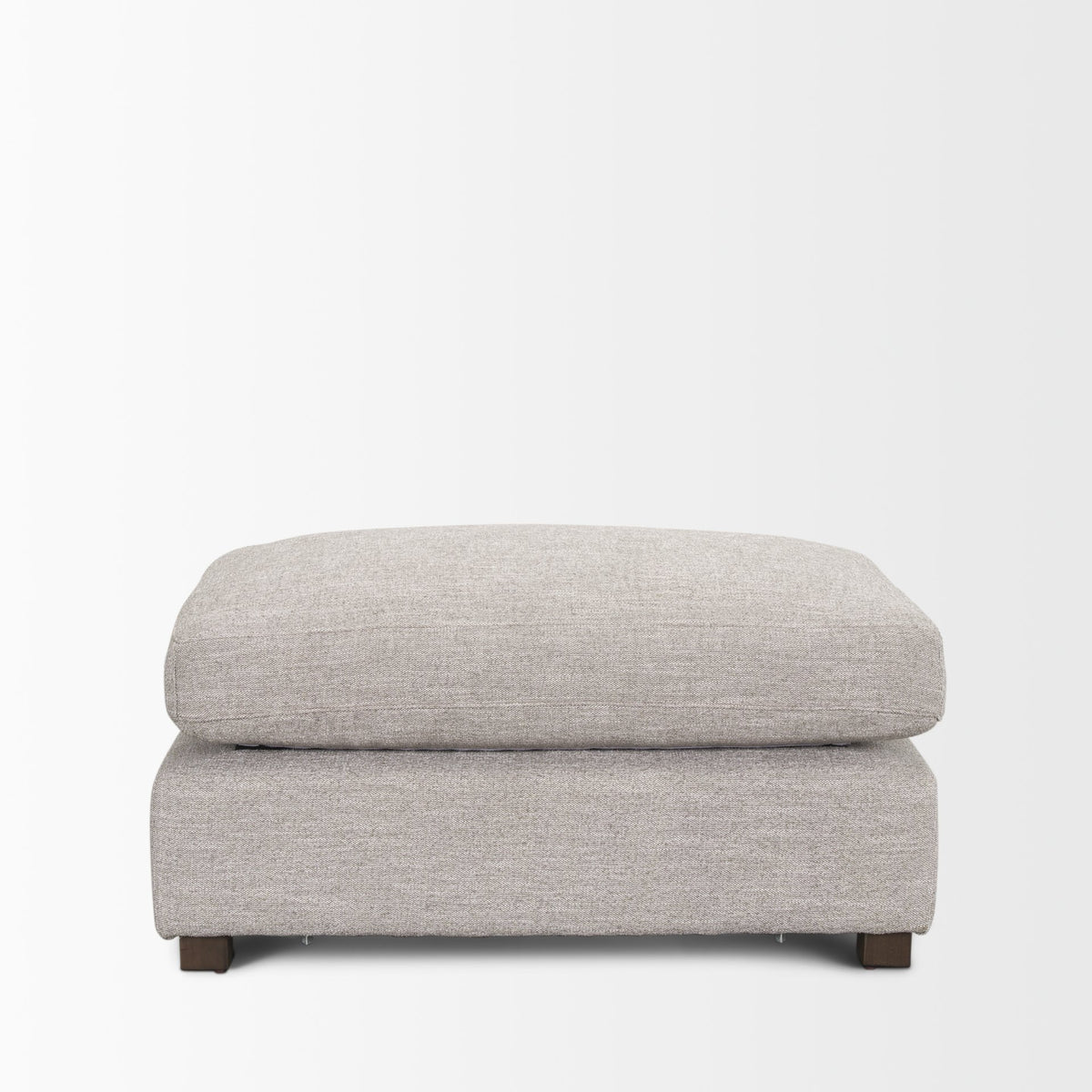 Halston Light Gray Performance Fabric Small Modular Ottoman