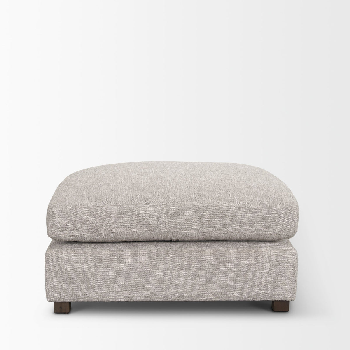 Halston Light Gray Performance Fabric Large Modular Ottoman
