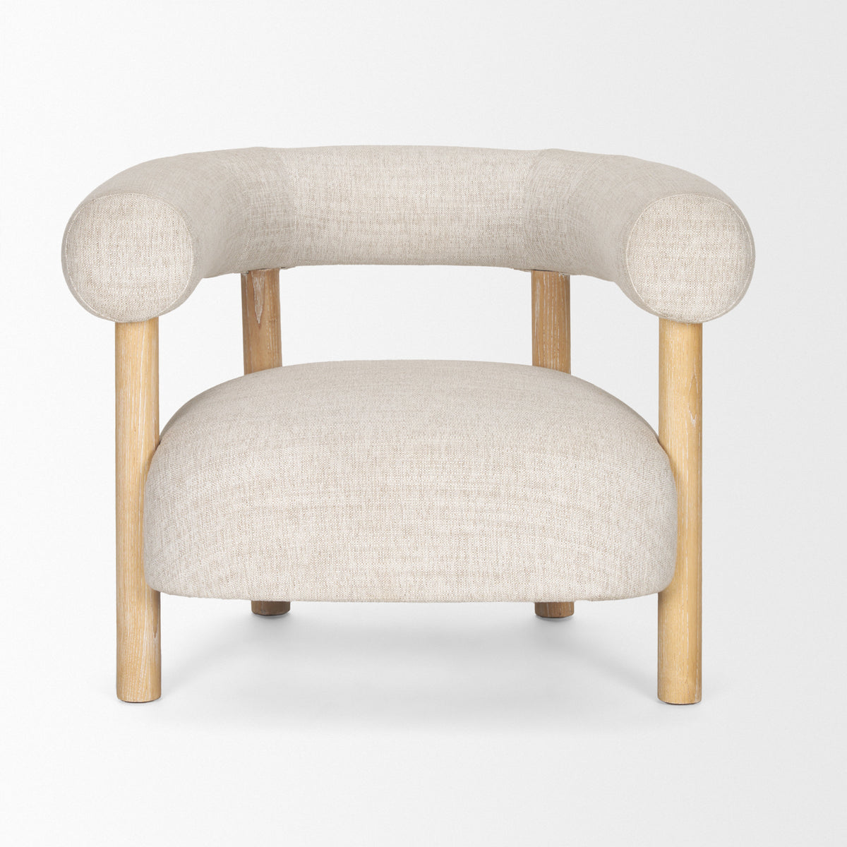 Gianna Oatmeal Fabric Open Back Accent Chair