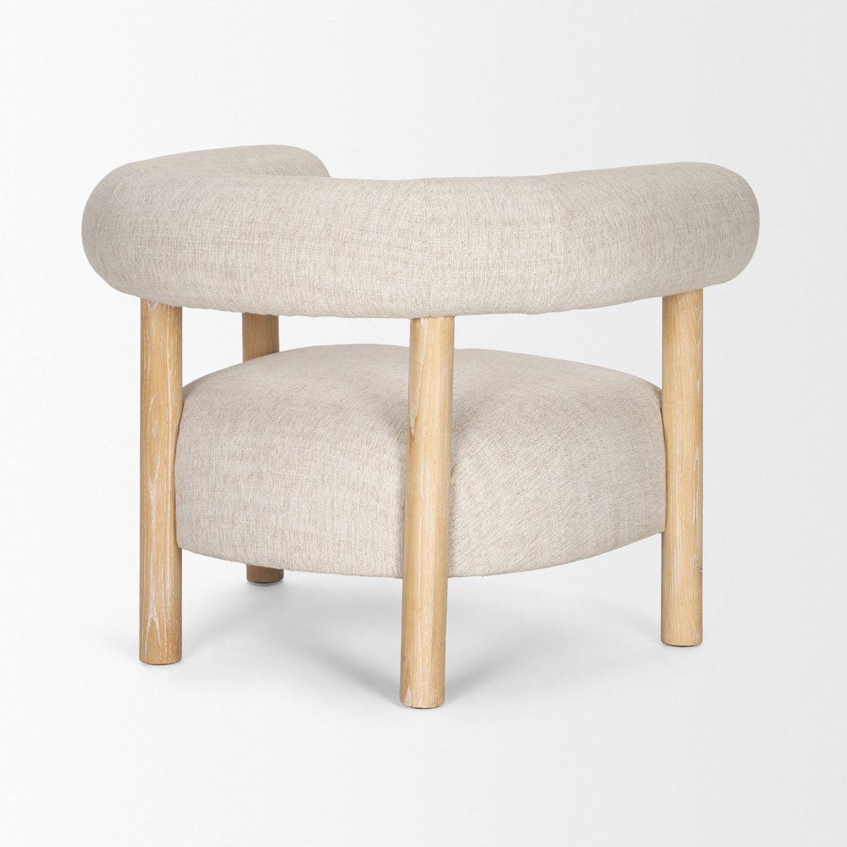 Gianna Oatmeal Fabric Open Back Accent Chair