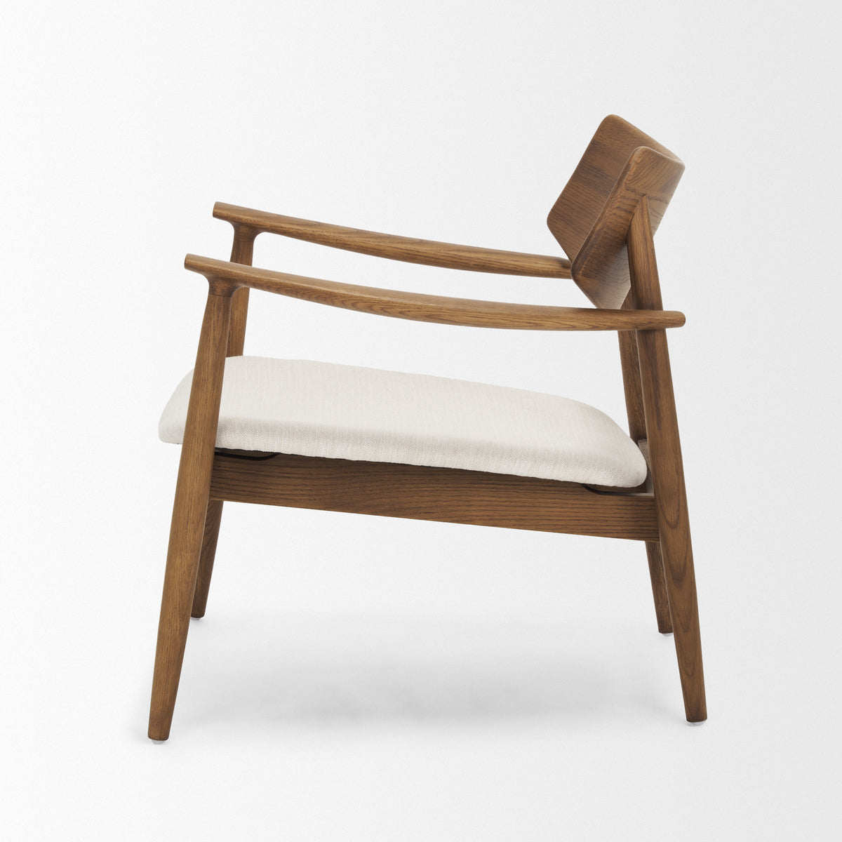 Haggen Medium Oak Cream Fabric Accent Chair