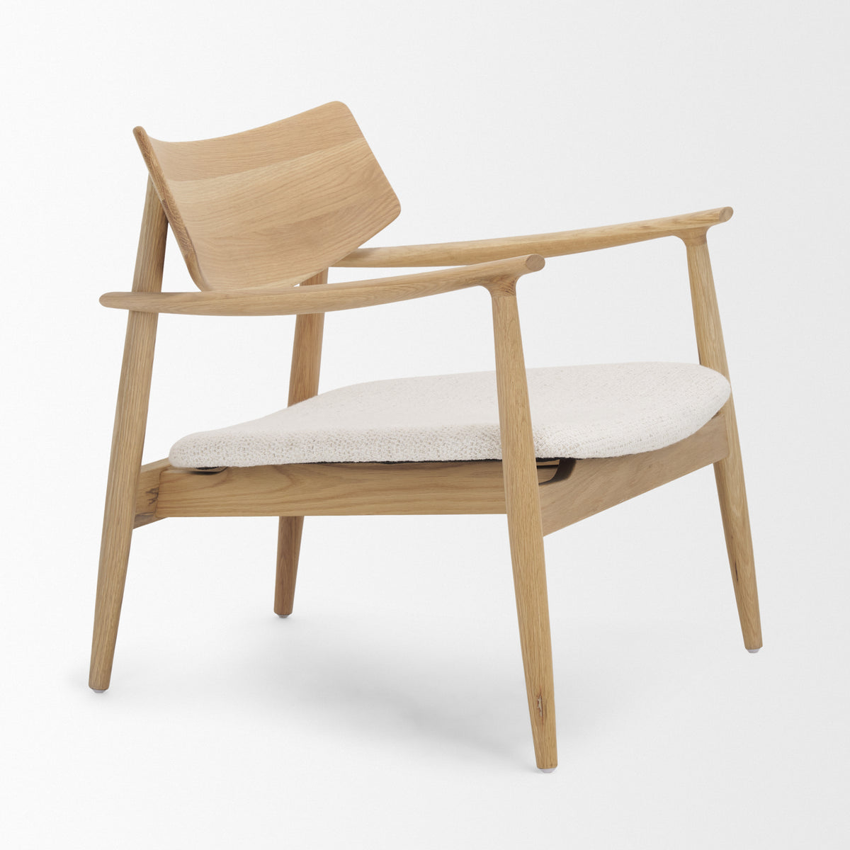 Haggen Light Oak Cream Fabric Accent Chair