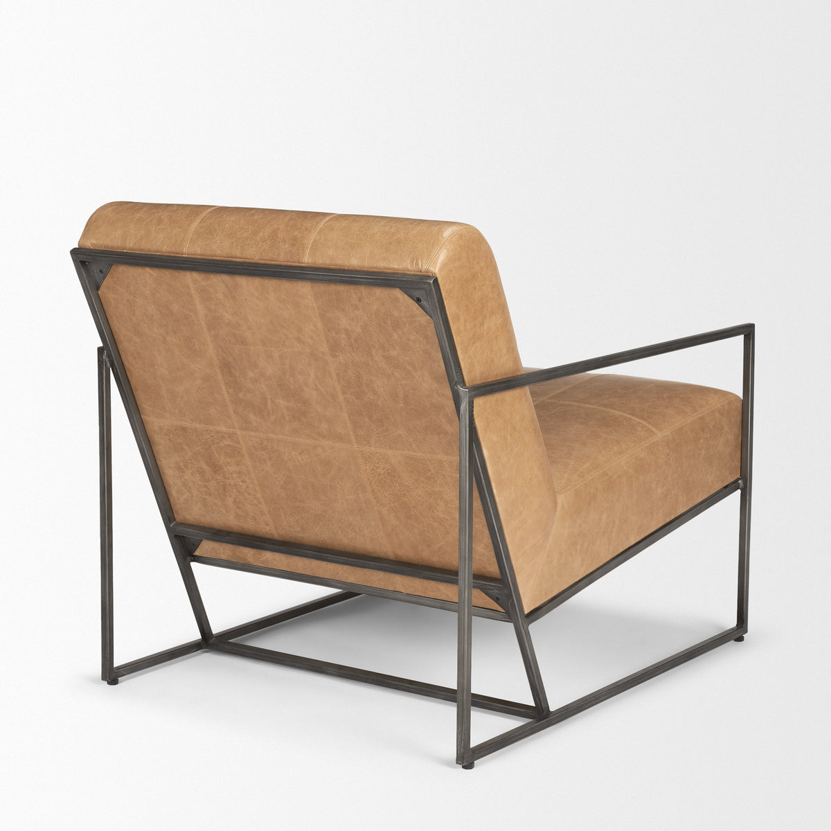 Stratton Brown Genuine Leather Accent Chair