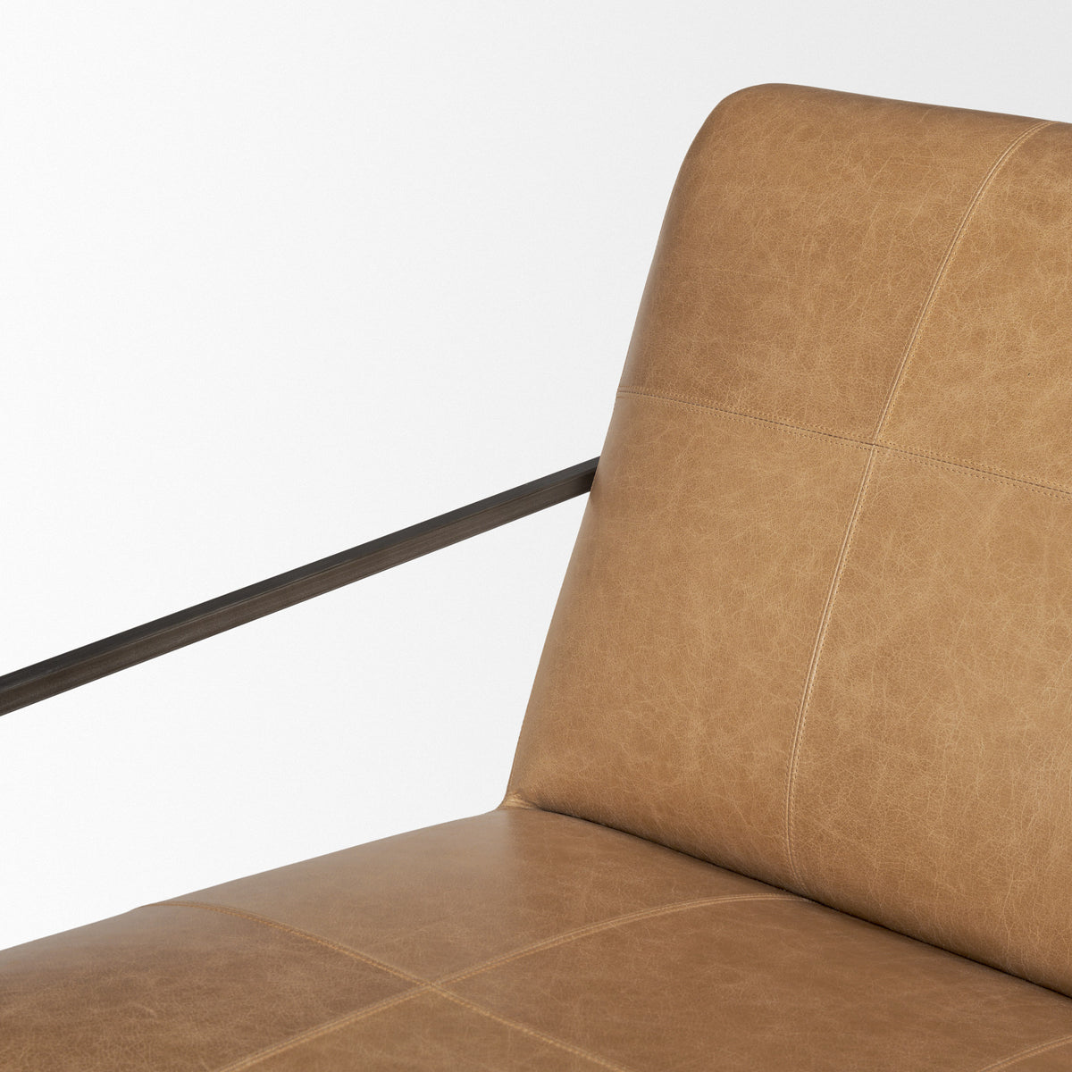 Stratton Brown Genuine Leather Accent Chair