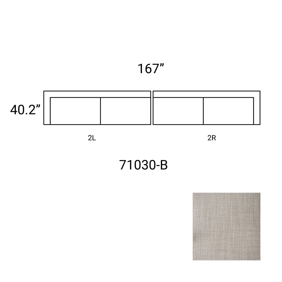 Warner Gray Performance Fabric 2-Piece Long Sofa Set