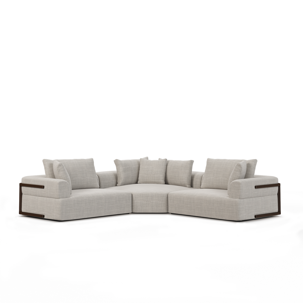 Warner Gray Performance Fabric 3-Piece Corner Sectional, 5-Seat