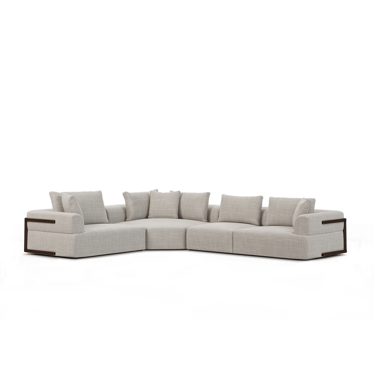 Warner Gray Performance Fabric 3-Piece Corner Sectional, 6-7 Seat