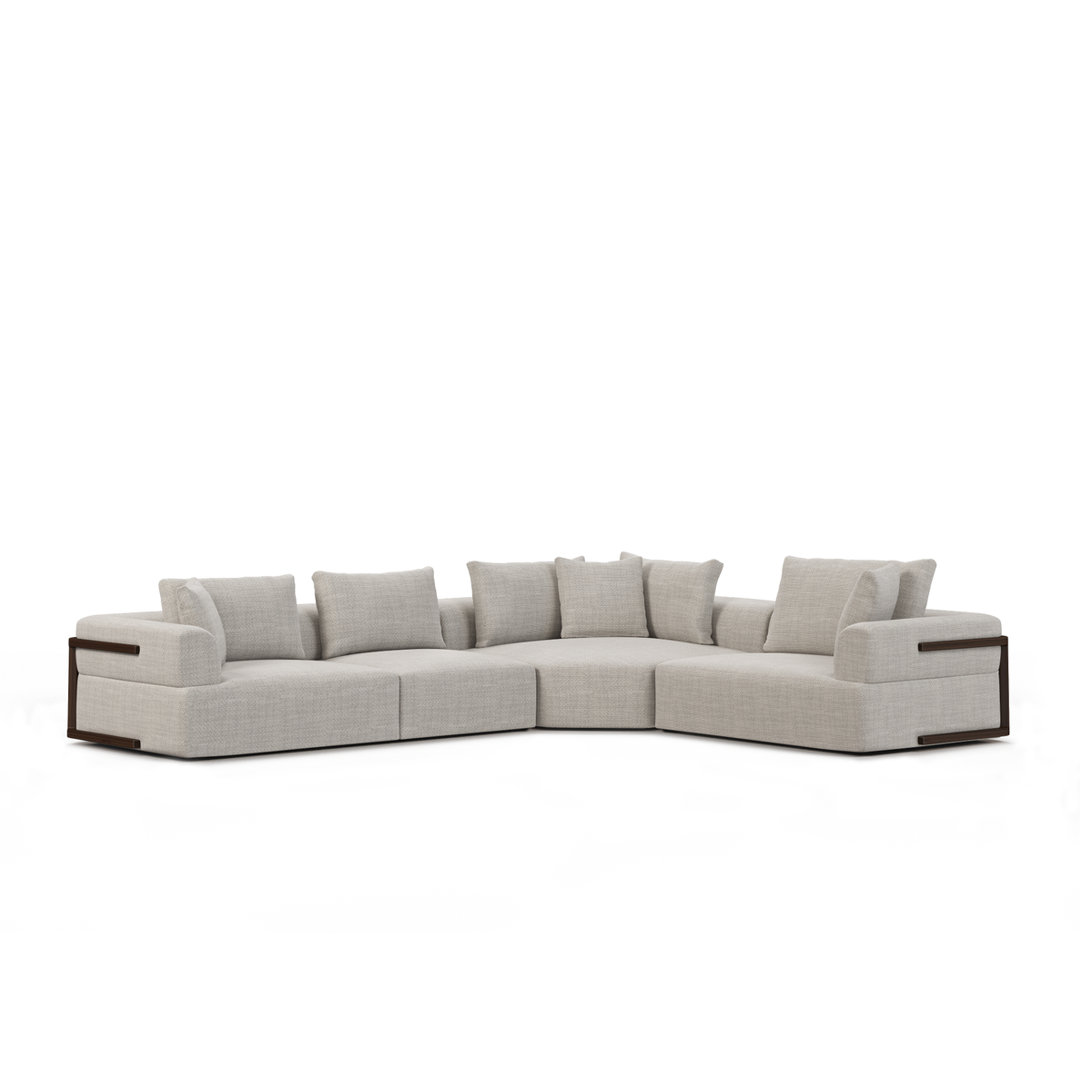 Warner Gray Performance Fabric 3-Piece Corner Sectional, 5-6 Seat