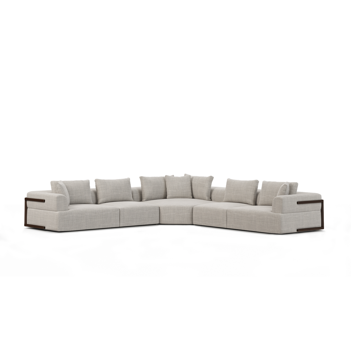 Warner Gray Performance Fabric 3-Piece Corner Sectional, 7-8 Seat