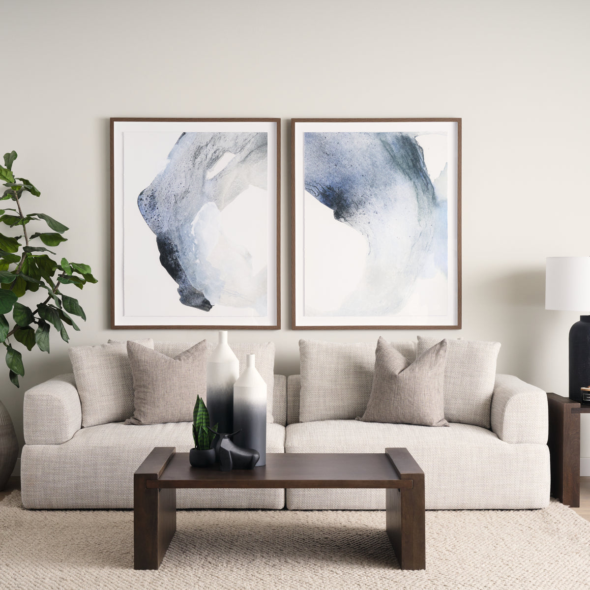 Warner Gray Performance Fabric 2-Piece Sofa Set