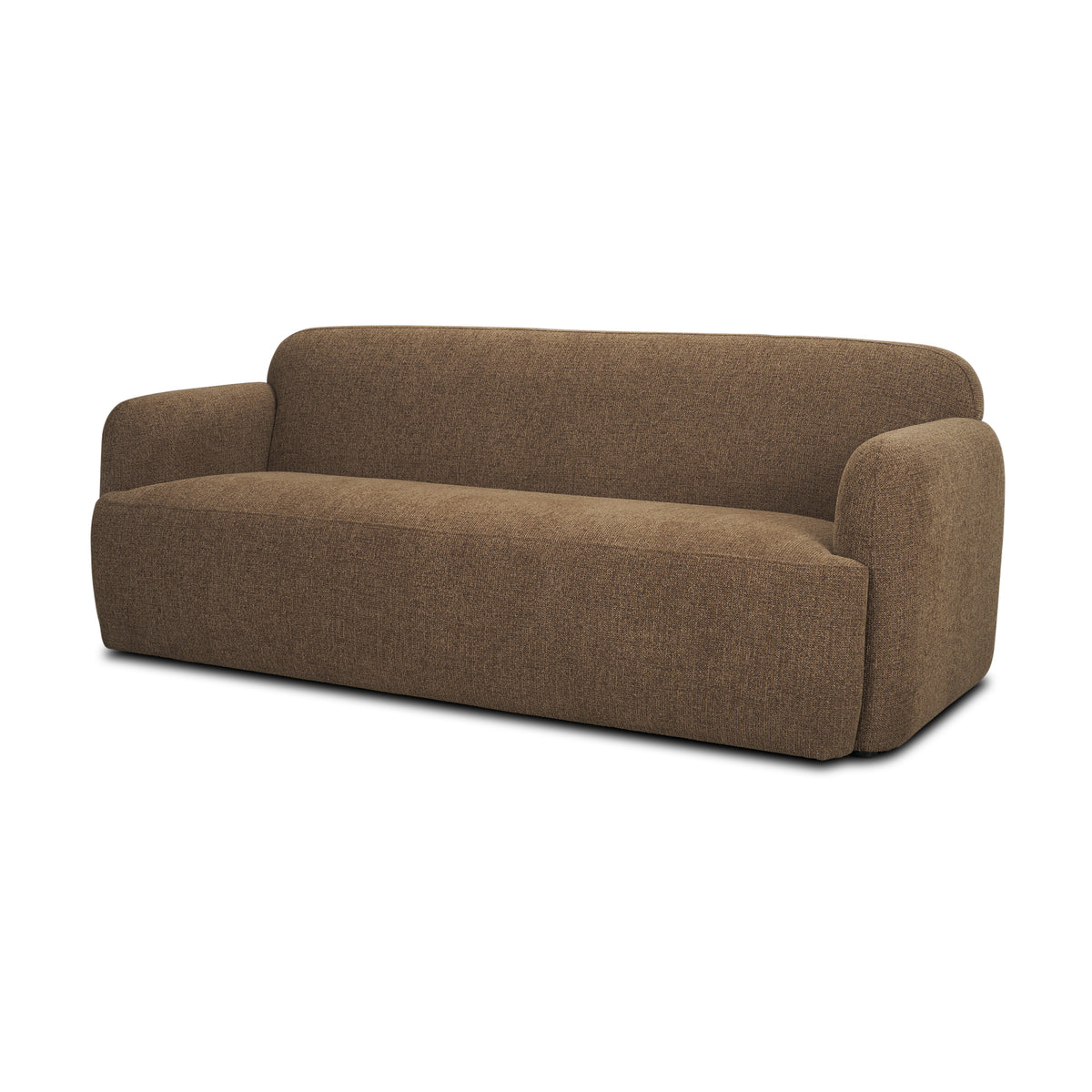 Saga Mocha Textured Plush 3-Seater Sofa