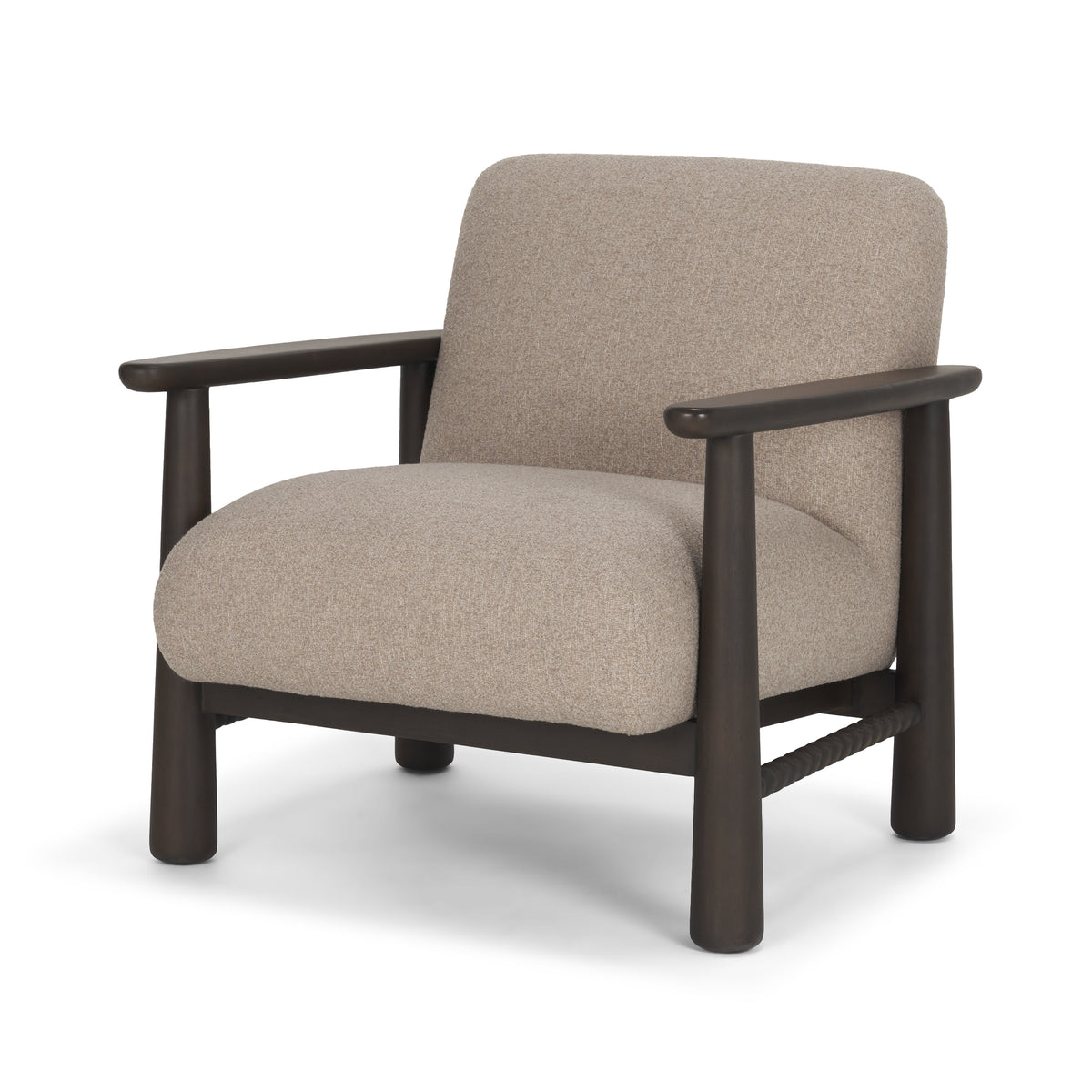 Willmar Mushroom Gray Fabric Accent Lounge Chair