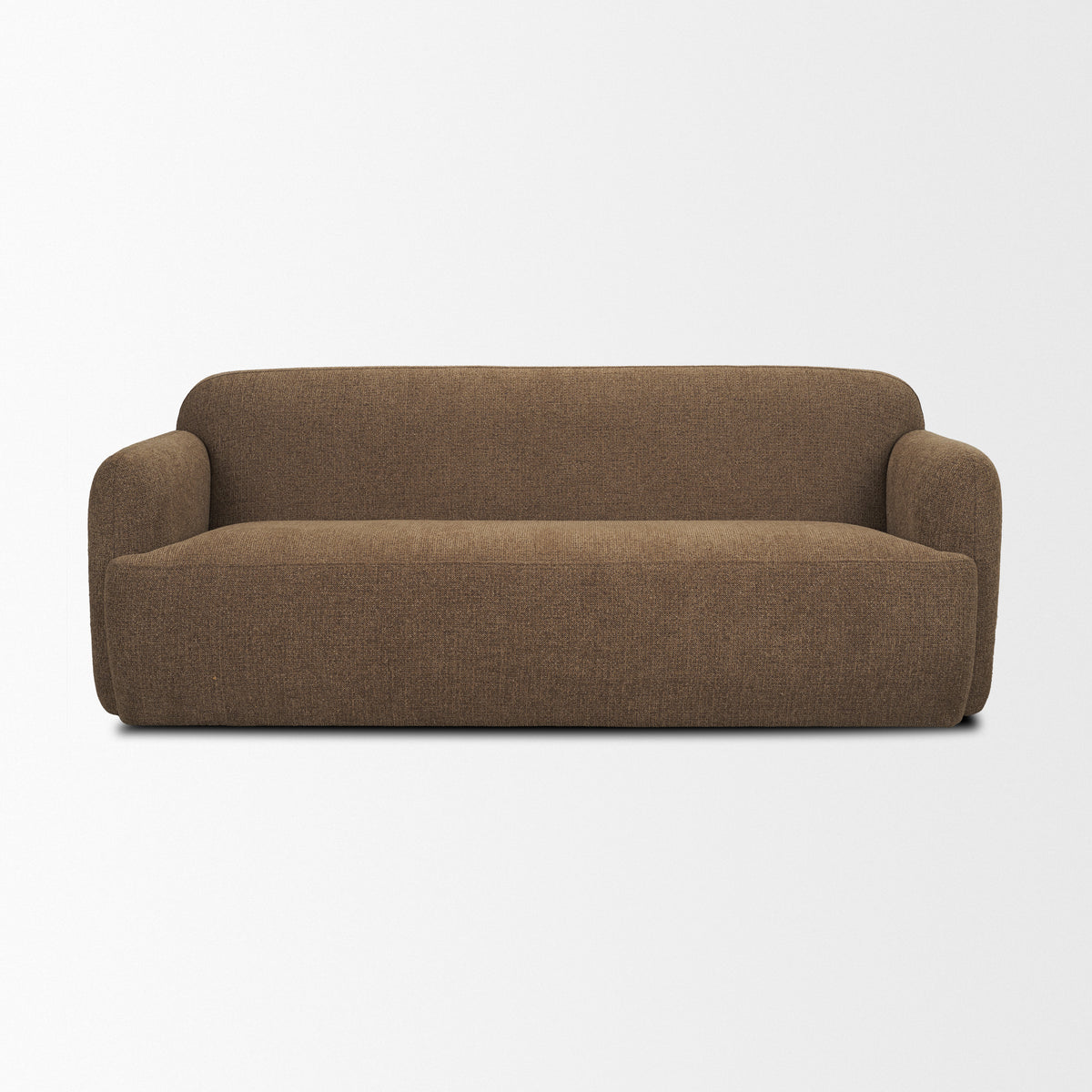 Saga Mocha Textured Plush 3-Seater Sofa