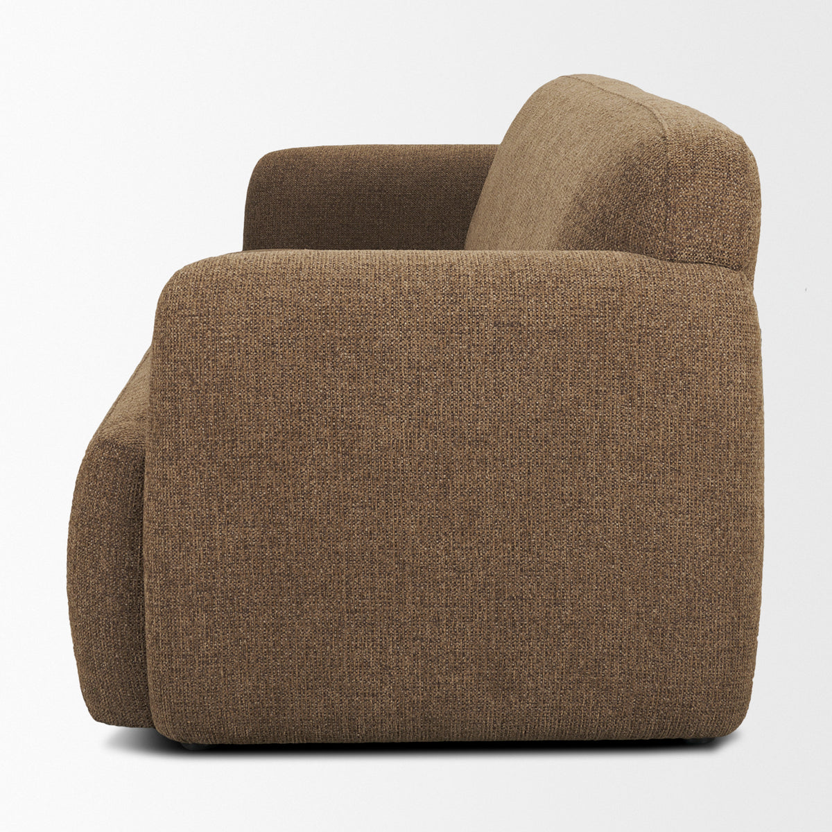 Saga Mocha Textured Plush 3-Seater Sofa