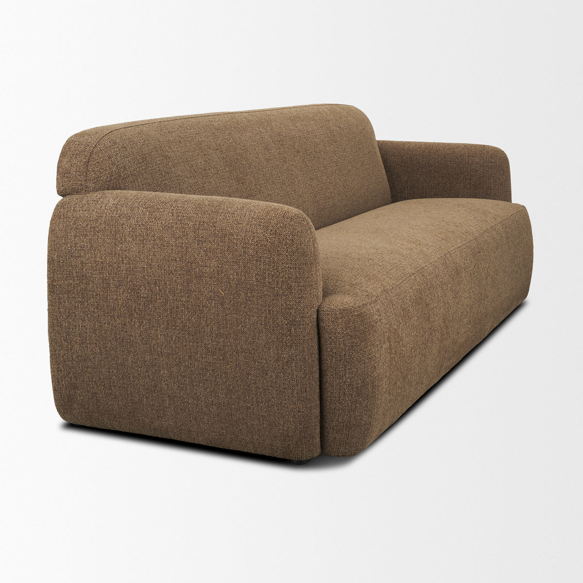 Saga Mocha Textured Plush 3-Seater Sofa