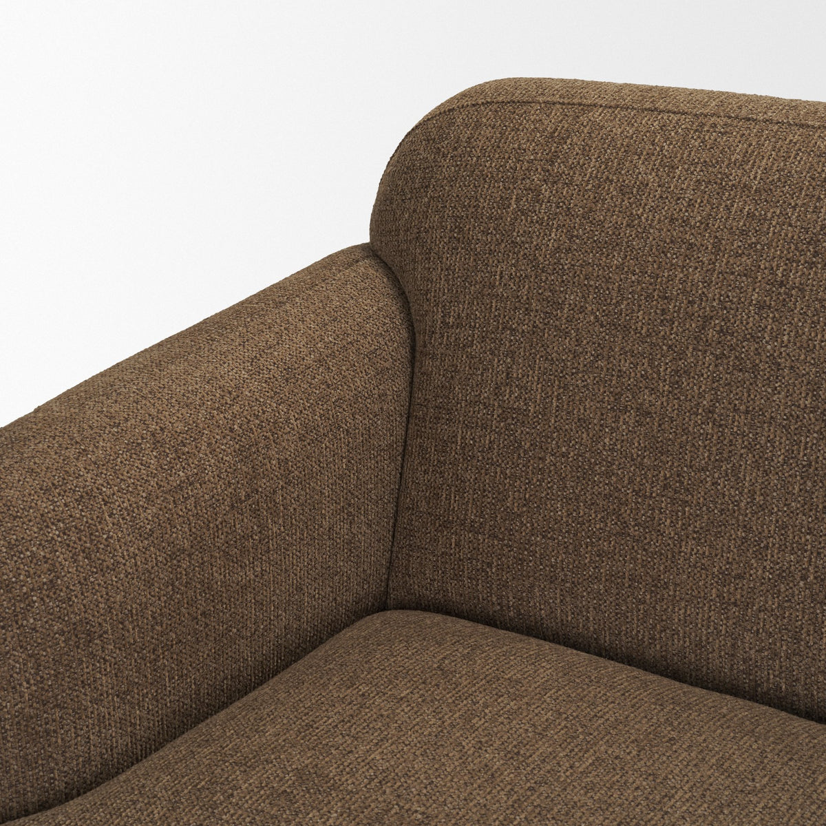 Saga Mocha Textured Plush 3-Seater Sofa