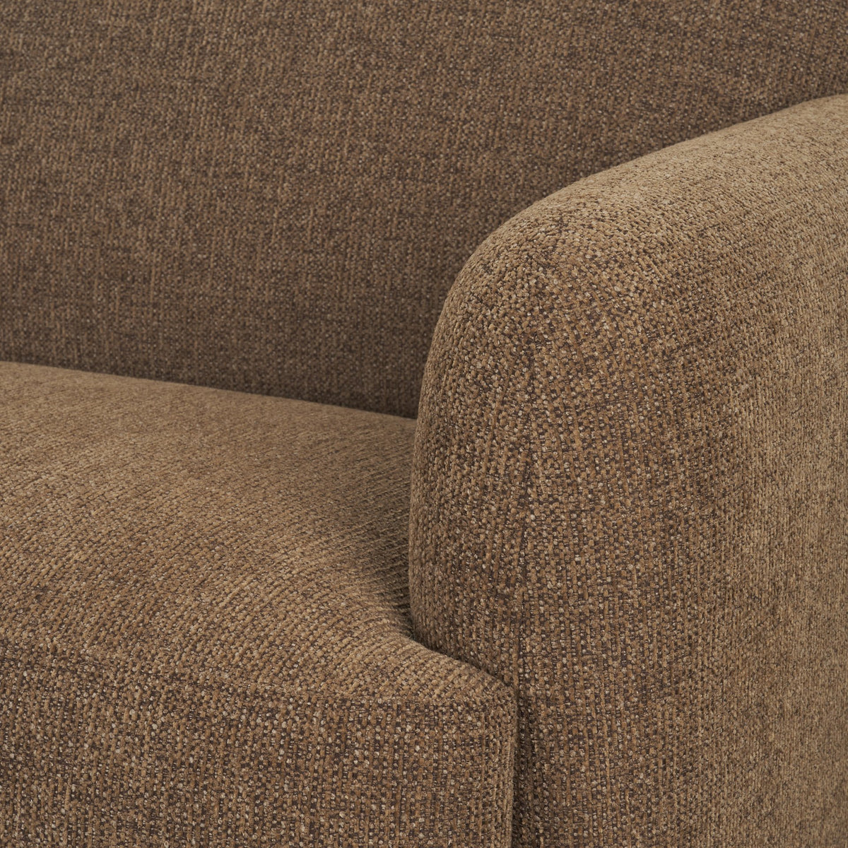 Saga Mocha Textured Plush 3-Seater Sofa