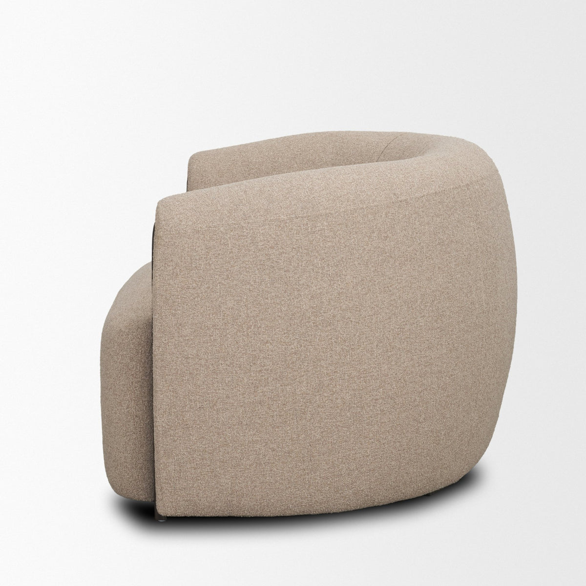 Kornelia Mushroom Gray Fabric Barrel Accent Chair