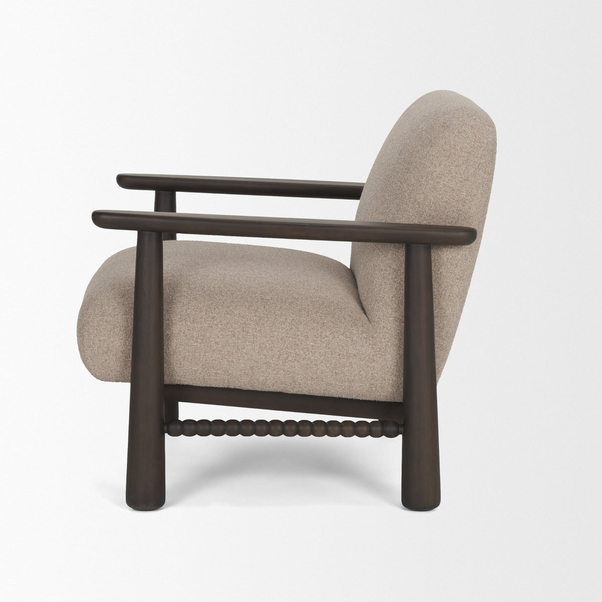 Willmar Mushroom Gray Fabric Accent Lounge Chair