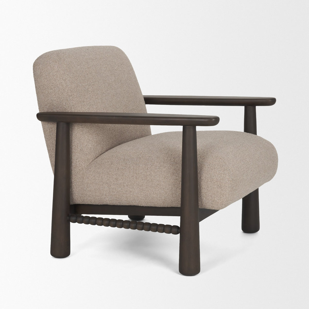 Willmar Mushroom Gray Fabric Accent Lounge Chair