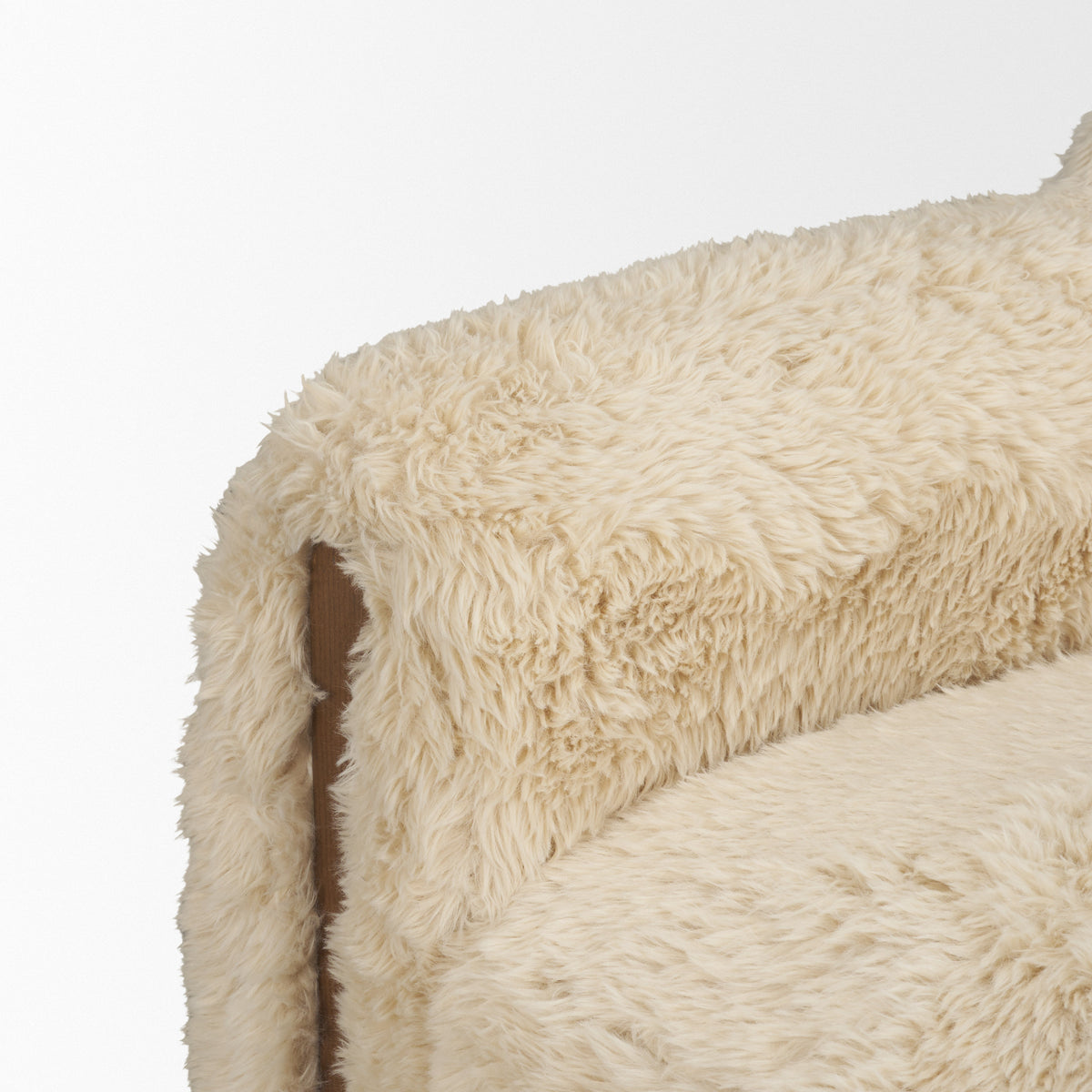Huntley Cream Faux Fur Swivel Accent Chair